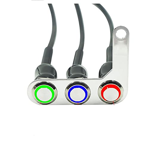 Rayana Stainless Steel LED Motorcycle Light Switch ON-Off Adjustable Mount Waterproof Switches Button DC12V ATV Light Switch (E-3)