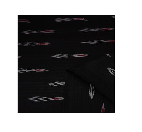 Image of Premium Sambalpuri Ikat Weave Pure Handloom Cotton Shirt Fabric Authentic Odisha Traditional Tie-Dye Craft, Soft & Breathable Natural Cotton Material for Custom Tailoring, Casual & Formal Wear