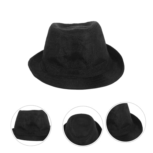Children Black Felt Jazz Wide Brim Fedora Hat - Gangster Party Costume Accessory for Kids3