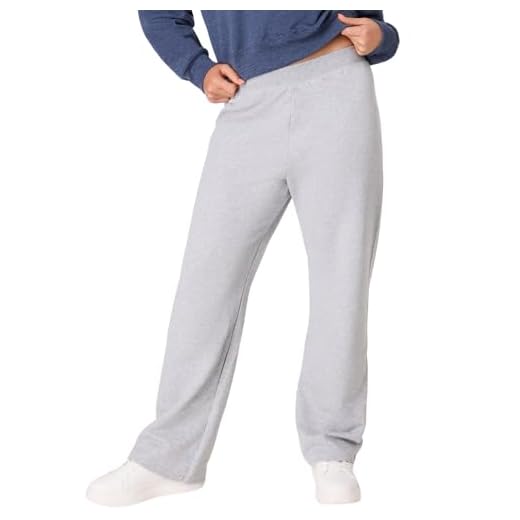 Hanes Women's EcoSmart Open Bottom Leg Sweatpants, Light Steel, Small