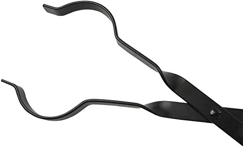 AJinTeby 36" Fire Pit Poker Outdoor Sticker and 26" Fireplace Tongs Log Claw Grabberfor Outdoor&Indoor Campfire -Black Steel