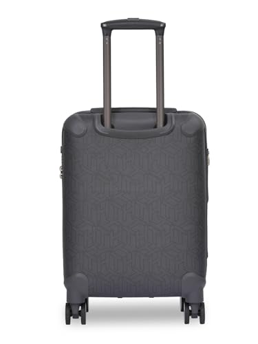 Image of Tommy Hilfiger Jazz Cabin Soft Luggage - Grey|Check-in Trolley Bag with TSA Lock | 360 Spinner Double Wheels | Telescopic Handle | Expandable | Polyester Shell Suitcase | 42L Capacity | 56cm