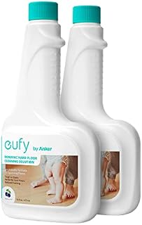eufy RoboVac Hard Floor Cleaning Solution (2 Bottles), 16 fl oz / 473 ml, Floor Cleaner, Eco-Friendly, Plant-Based