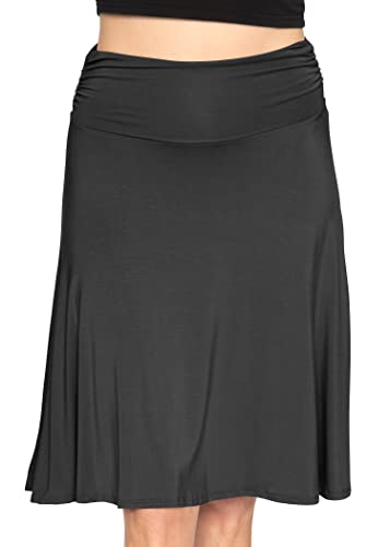 STRETCH IS COMFORT Women's & Plus Size Knee and Ankle Length Ruched Waist Flowy Skirt | Soft & Lightweight | Sizes S - 5X