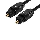 Digital Optical Fiber Audio Cable Toslink DTS, DOLBY, PCM, For Home Theater Digital Optical Audio Cable (S/PDIF) Optic Fiber Dolby DTS Home Theater Xbox Playstation (12 FT, BLACK)