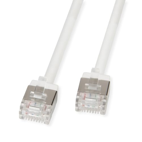 ROLINE Câble patch U/FTP DataCenter Cat.6A (Class EA), LSOH, slim, connecteur extra court, blanc, 5 m