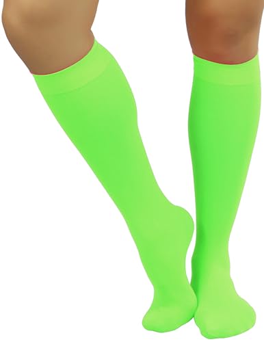 Image of ToBeInStyle Women's Opaque Knee High Nylon Fashion Socks Solid & w /Front Satin Bow
