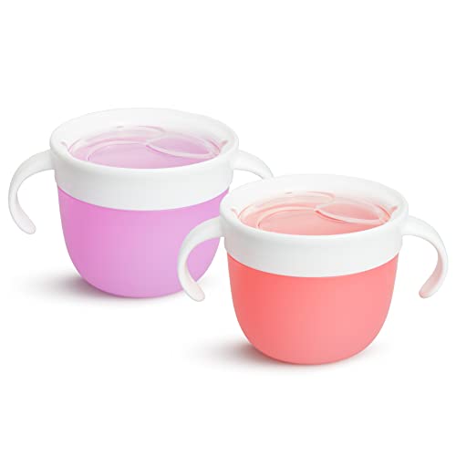 Munchkin Snack Catcher for Toddlers, Baby Snack, Pink/Purple, 2 Pack