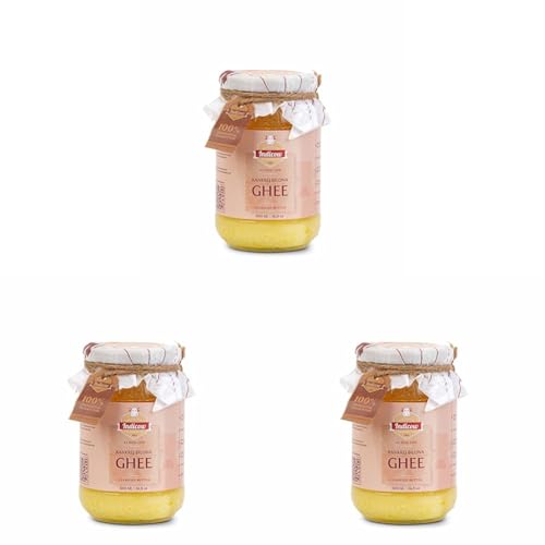 Image of Indicow Organic Dairy Foods Pure Authentic A2 Ghee (500millilitre, Kankrej) | Grass Fed, Hand Churned, 100% Pure and Preservative Free (Pack of 3)