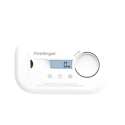 FireAngel FA6812 Détecteur de Monoxyde de Carbone Numérique à Écran LCD avec Durée de Vie de 10 Ans, Portable, pour Maison, Voyages, Caravanes