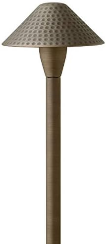 Hinkley Hardy Island 12V Low Voltage Small Hammered Path Light, Clear Glass, Cast Brass, Includes T3 LED Lamp, Wiring Kit and Ground Spike, Matte Bronze Finish
