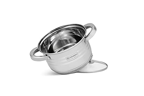 EDENBERG Topfset 12-teiliges Induktions Töpfe Set, Edelstahl Kochtöpfe Set mit Deckel, für Gas, Elektro, Halogen, Keramik und Induktionsherde – Bild 4