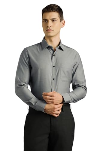 Image of Louis Philippe Men's Regular Fit Easy to Iron Everyday wear Premium Cotton Full Sleeve Solid Formal Shirt