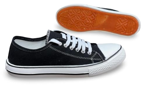 Image of Classic Canvas Low-Top Sneakers, Casual Lace-Up Style with Rubber Sole for Mens
