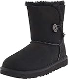 UGG Australia Girls' Bailey Button Sheepskin Fashion Boot Black 5 M US