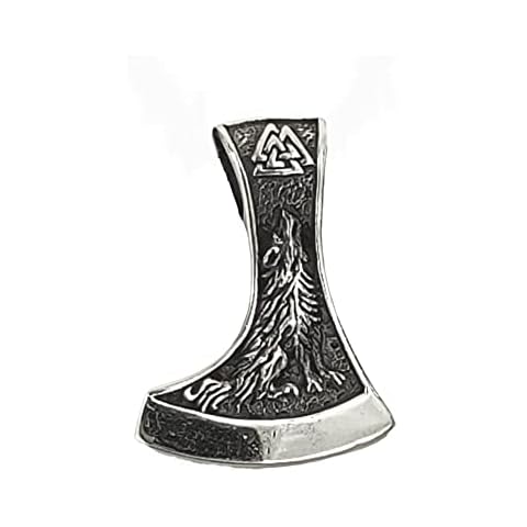 Colgante de hacha de plata de ley 925 con diseño vikingo Cover