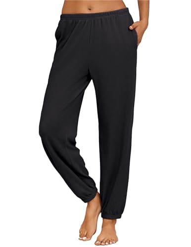 Ekouaer Womens Fleece Pajama Pants Soft Fuzzy Pj Pants Warm Comfy Lounge Pants Sleepwear Bottoms Joggers with Pockets3