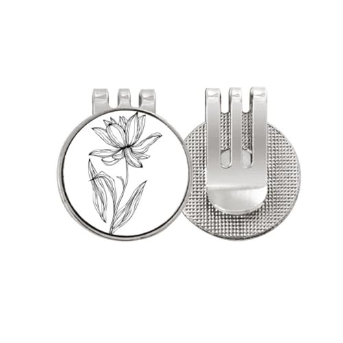 Marqueur de balle de golf lotus émaillé avec clip magnétique élégant