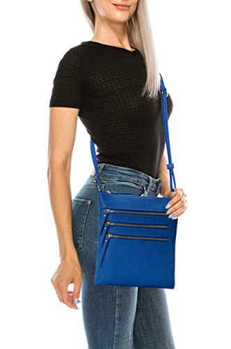 Image of Solene Crossbody Bag Functional Multi Pocket Messenger Purse Top Zip Closure Shoulder Handbag With Adjustable Strap