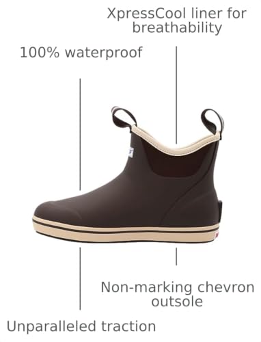 Image of XTRATUF 6 inch Men's Ankle Deck Boot - Lightweight, 100% Waterproof Rubber Footwear - Non-Marking, Slip-Resistant Outsole - Moisture-Wicking Liner