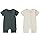COOKY.D Combinaison Bébé Unisexe Fibre de Bambou Doux Respirant Manches Courtes Printemps-Été Lot de 2 Gris Foncé et Abricot,12-18 Mois