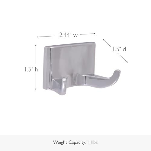 Image of Design House Millbridge 4 Piece Bathroom Accessory Set, Towel Bar, Robe Hook, Toilet Paper Holder, Towel Ring, Easy Installation, Polished Chrome, 25.81 in L x 1.97 in W x 6.44 in H, Item 534628