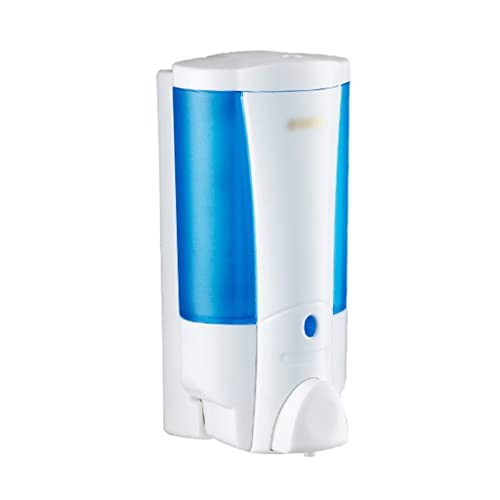 LWSX Seifenspender Wandmontierter Doppelkopf-Seifenspender, Seifenpumpe mit 1/2 Kammerpresse, für nachfüllbaren Lotionspender zu Hause, 15,2 oz wiederverwendbar Cover