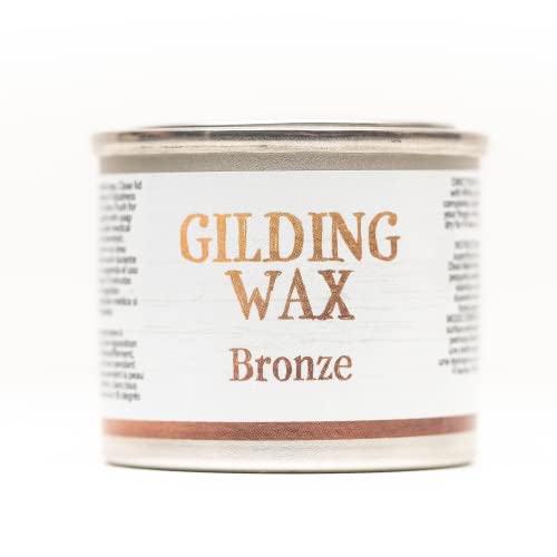Dixie Belle Gilding Wax - Bronze (1.3 oz) - Oil-Based Metallic Luxury Luster for Sheen Shimmer on DIY Projects - Detail Enhancer for Furniture Hardware Wood
