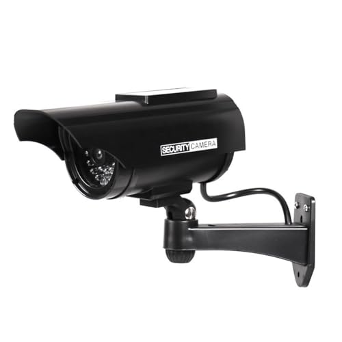 Cámara de seguridad CCTV falsa con luz LED intermitente, cámara de vigilancia para interiores y exteriores