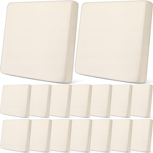 Newwiee 16 Pcs Patio Cushion Covers Stretch Sofa Outdoor Cushion Covers Replacement, Waterproof Couch Slipcover Sofa Seat Flexibility Furniture Protector, Washable (Beige)