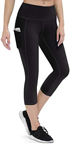 Leggings Donna Capri Sportivi - Vita Alta, Traspiranti, Con Tasca, 95% Poliestere 5% Spandex - Foto 8