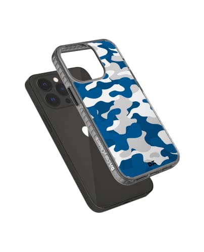 Image of DailyObjects Camouflage Blue Stride 2.0 Case Cover for iPhone 13 Pro Max| Polycarbonate TPU Slim Back Cover | Anti Shock, Scratch Resistant | Sturdy Design | Full Body Protection | Wireless Charging