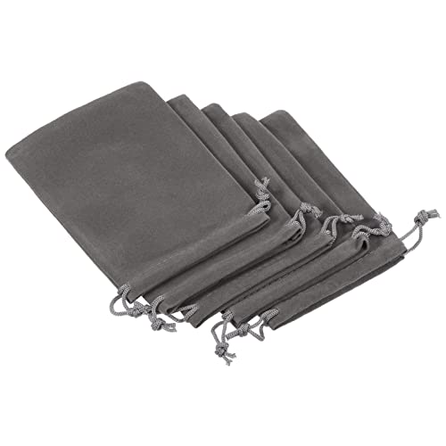 Pochette en microfibre anti-rayure pour verres de lunettes et petits bijoux gris