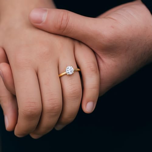 IGI Certified 1.00-5.00 Carat Solitaire Lab Grow Diamond Engagement Ring for Women 14k White & Yellow Gold 4 Prong (E-F Color VS1-VS2 Eye Clean Clarity)3
