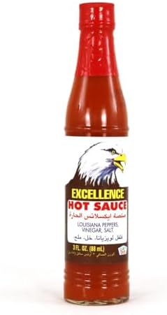 Excellence Hot Sauce, 88ml (3oz) | Louisiana-Style Aged Pepper Chili Sauce | Cholesterol-Free & Trans fat-Free | Made in USA