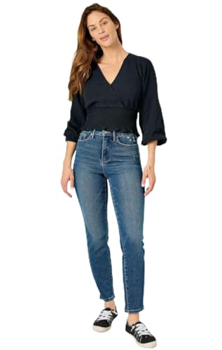 Judy Blue High-Waist Tummy Control Slim Jeans - Ultimate Comfort and Style Blend 24-88776-