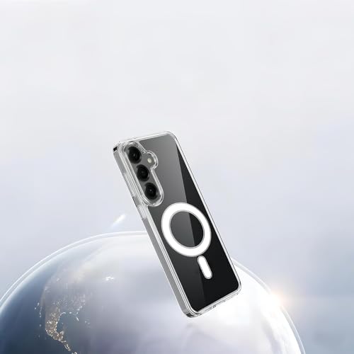 Image of DIZORO Magnetic for Samsung Galaxy S24 5G Case Clear [Compatible with MagSafe][Anti-Yellowing][Built-in 4 Airbags][Military Grade Protection][Shockproof Slim] S24 Phone Back Cover (Transparent)