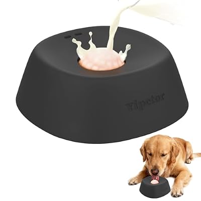 Yipetor Slow Feeder Dog Bowls for Liquid Treat, 【Enrichment Ball-Roll】 Bone Broth Dog Lick Bowl, 3/4 Cup Yogurt Pup Lick Toy for Large Medium Small Breeds Dietary Supplement/Post-op Nutrition