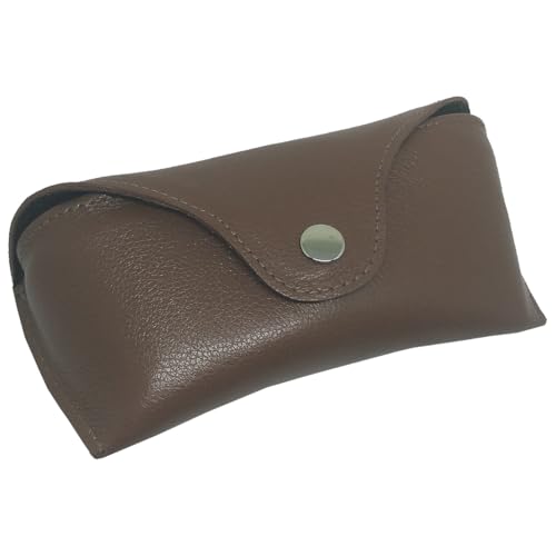 Case Estojo Couro Legítimo Óculos Com Alça Cinto E Anti Esmagamento Café