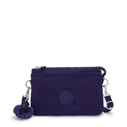 Bolsa tiracolo feminina Kipling Riri Prt, Azul iluminado pela lua, Medium, Casual
