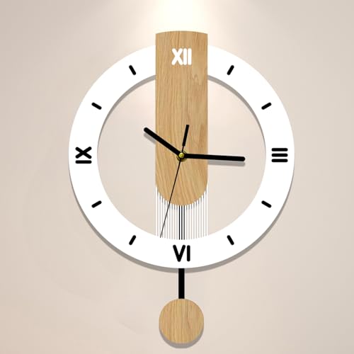 Horloge murale en bois de qualité avec grands chiffres design