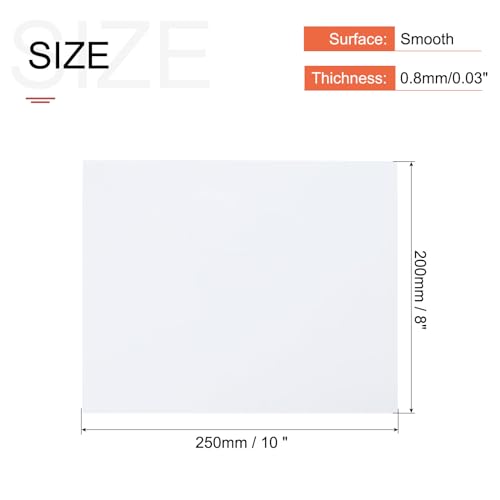 Image of MECCANIXITY White ABS Plastic Sheet 10 x 8 x 0.03 Inch for Building Model, DIY Crafts, Panel, Pack of 2 Pcs