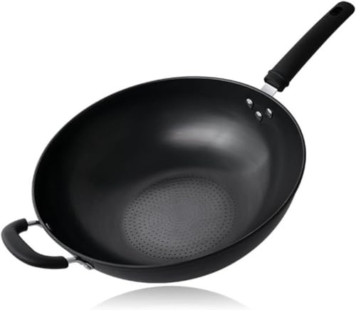 Wok antiadherente de hierro negro 13.4 pulgadas