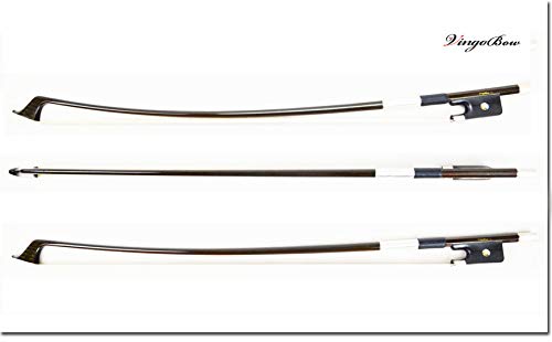 French Style Golden Diamond Carbon Fiber Bass Bow 4/4 Size 140Bf Vingobow Master Level Parisian Eyes Ebony Frog Well Balanced Sweet Sound Mongolian Horse Hair #TOP6