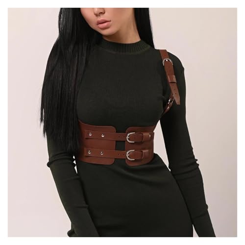 Punk Belt Black Pu Leather Belt, Harness Belt for Women Gothic Body Adjustable Waist Belts Dresses Party Accessories4