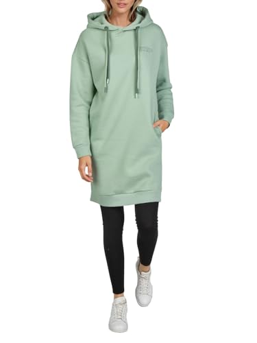 DENIMFY Hoodie Damen lang Oversized DFAnna Kapuzenpullover Pullover Sweatkleid Kapuzenkleid Streetwear Print Grün XXL, Größe:XXL, Farben:Jadeite...