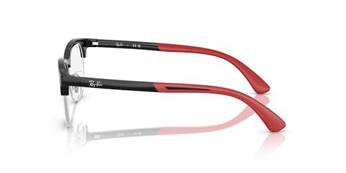 Ray-Ban Kids' RY1641 Square Prescription Eyewear Frames, Black On Silver/Demo Lens, 48 mm3