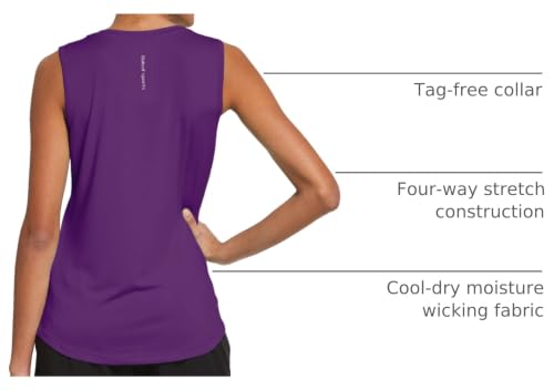 Image of baleaf Women's Workout Tank Tops Sleeveless Quick Dry Running Shirts Lightweight Loose Fit for Yoga Athletic Gym