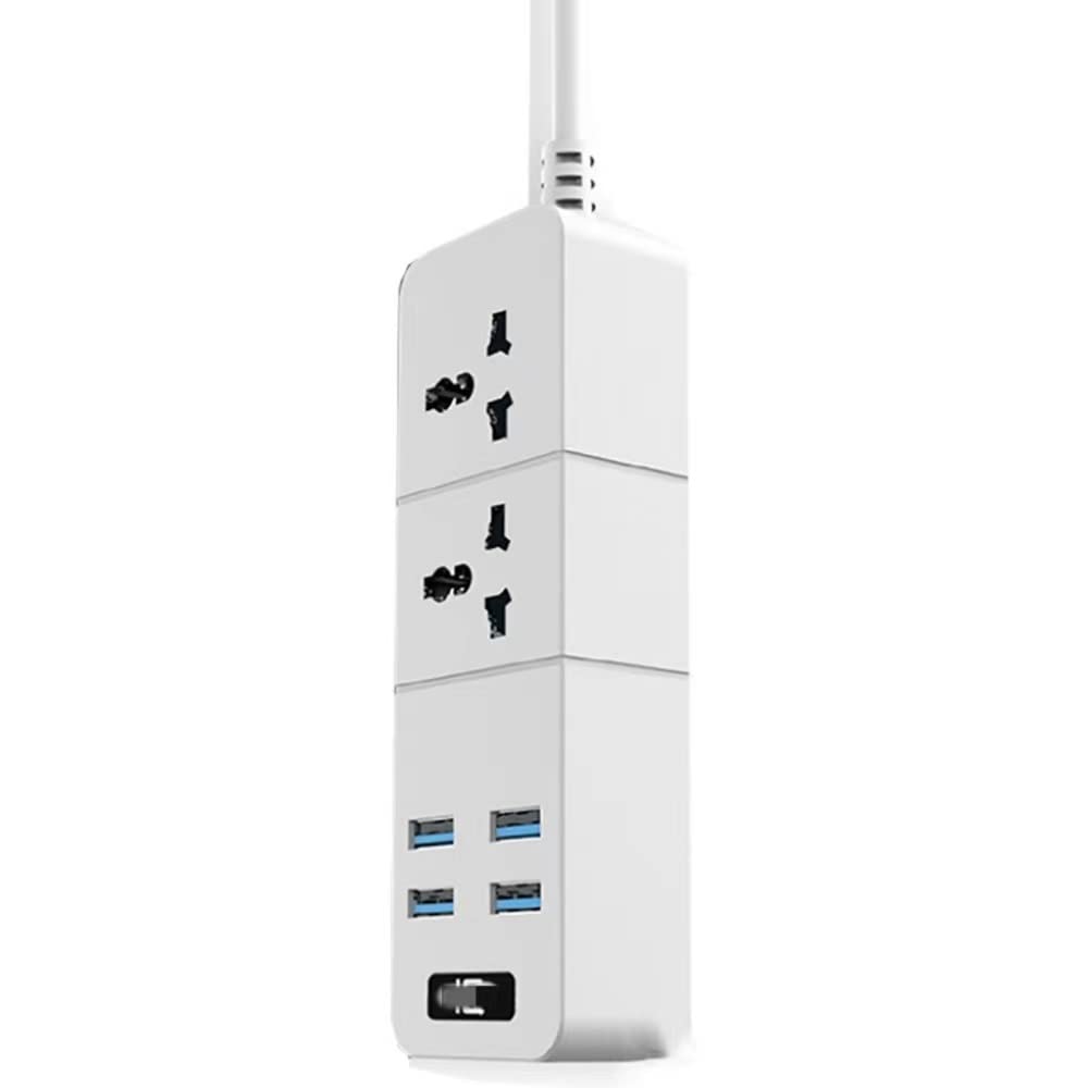 Listwa zasilająca 10 A 2500 W 1/2/3-drożne gniazdo AC 4 adapter podróżny USB z przełącznikiem przedłużacz 2 m PC odporny na wybuch (kolor: 2 OUTLET 4 USB, rozmiar: wtyczka AU)