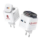  Haribo Chargeur USB-C 65W pour Apple Watch, Chargeur Rapide PD 3.0 pour Apple Watch Series 10 9 8 7 Ultra SE, Adaptateur Secteur USB-C 3-en-1 pour MacBook, pour iPhone 17 16 Pro Max, Rouge